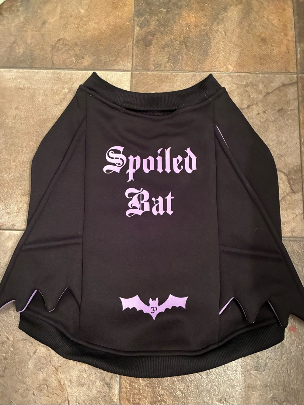👻PINK Victoria's Secret Black & Purple 'Spoiled Bat' Dog Costume Jacket🦇 - Picture 6 of 9